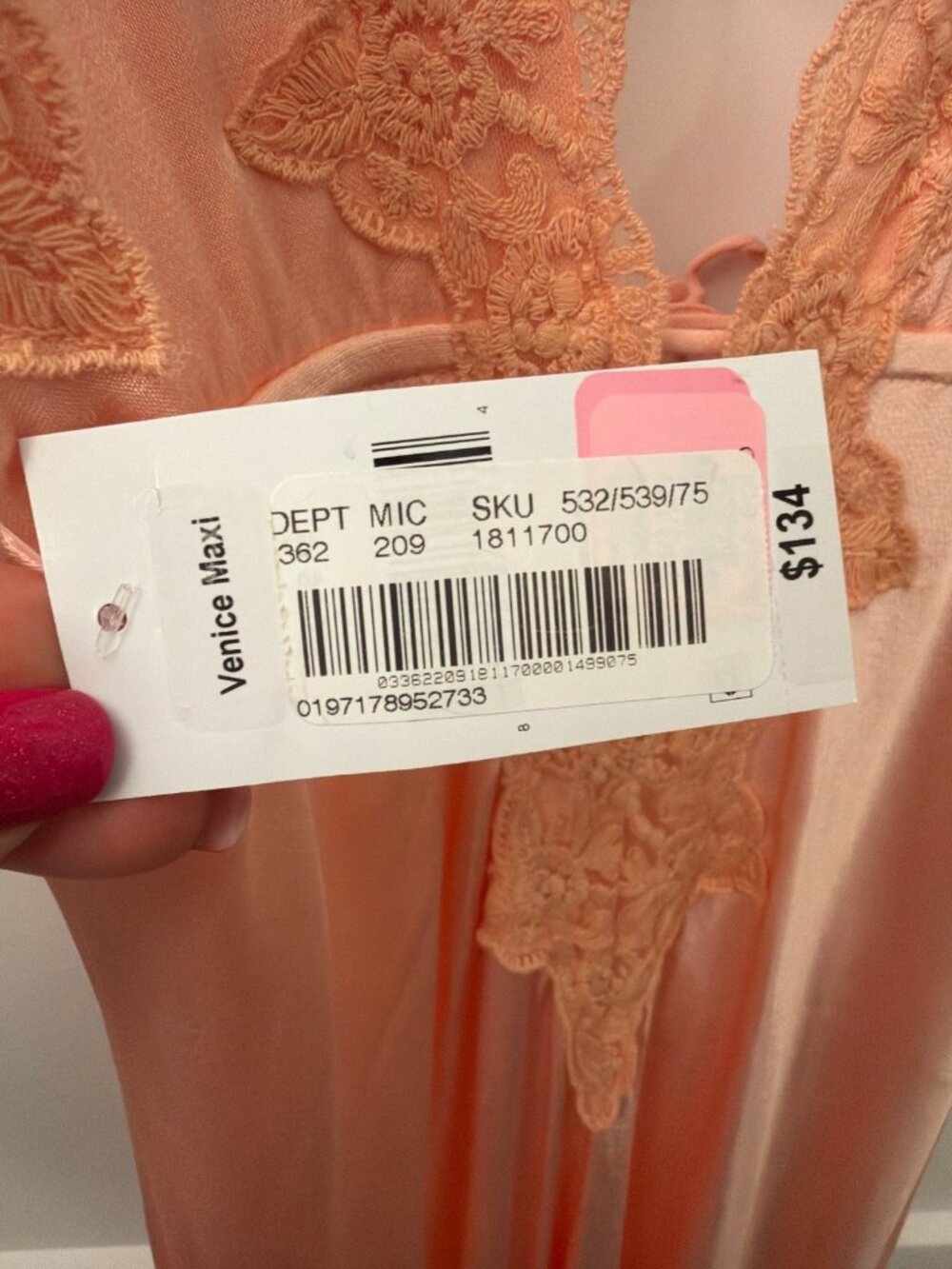 Rumored Maxi Dress M Bright Sweetheart Peach Satin High Venice Cut Out Long NWT - Picture 9 of 11